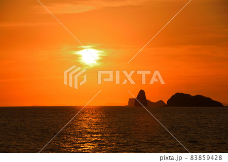 五島灘、角力灘、大角力の夕景 83859428