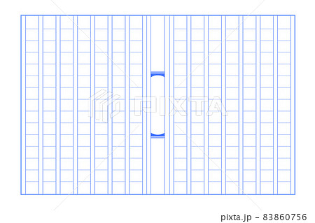 青い原稿用紙のイラストのイラスト素材