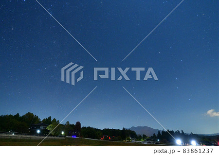 北杜市白州町、北の空カシオペヤ・北斗七星が北極星を挟んで向かい合う 83861237