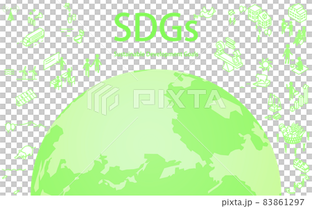 可持續發展目標、綠色地球和可持續發展目標字母和目標圖標 83861297