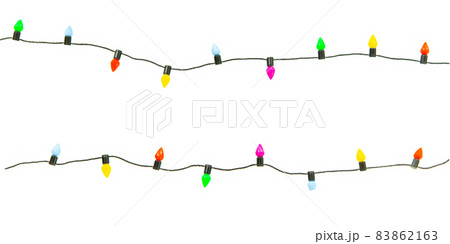 Christmas lights string isolated on white background with clipping path. Christmas lights string isolated on white background with clipping path. 83862163