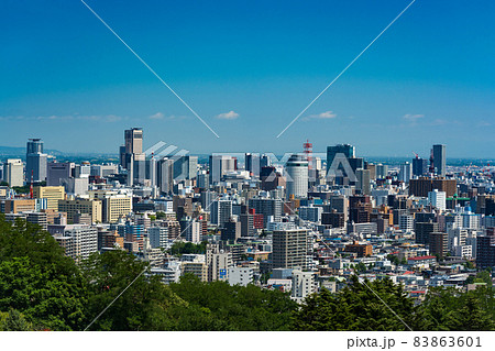 都市風景(旭山記念公園展望台から望むビル群)_3611 都市風景(旭山記念公園展望台から望むビル群)_3611 83863601