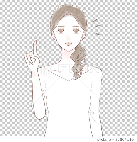 A woman explaining while pointing her finger - Stock Illustration ...