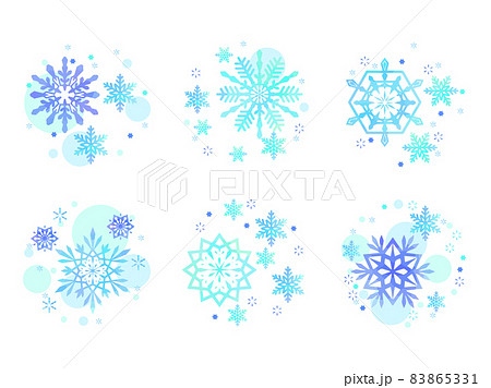 雪の花のイラストセット 雪の花のイラストセット 83865331