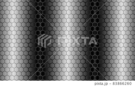 Hexagonal stainless steel background, honeycomb abstract geometric pattern. Grey hexagon carbon fiber texture 83866260