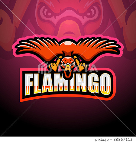 Flamingo mascot esport logo design 83867112