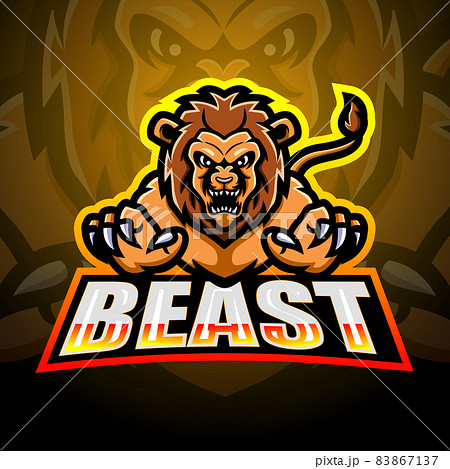 Lion mascot esport logo design 83867137