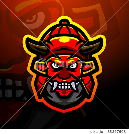 Kabuki mascot esport logo design, Stock vector