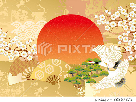 鶴のいる美しい和柄 鶴のいる美しい和柄 83867875