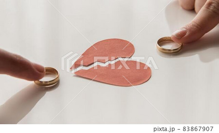 high angle hands touching wedding rings. High quality beautiful photo concept 83867907