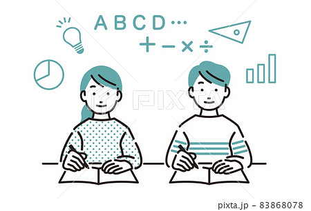 人物 勉強をする子供 83868078