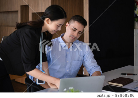 Business Team Meeting to brainstorming and discuss to audit finance planning sales. Financial advisor teamwork and accounting concept. 83868586