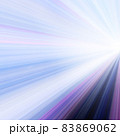 綺麗な虹色のグラデーションの放射状の線の背景　青、紫、紺、白、ピンク 83869062