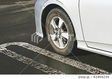 パステル調　”parking”　イラストイメージ 83869294