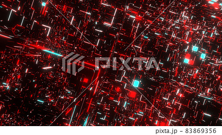 Vj グリッド サイバー空間 トンネル 赤 別verあり のイラスト素材