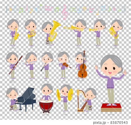 Jersey elderly women's set on classical music performance 83870543