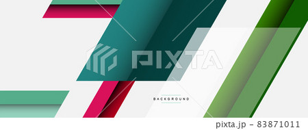 Vector background. Abstract overlapping color lines design with shadow effects. Illustration for wallpaper banner background or landing page Vector background. Abstract overlapping color lines design with shadow effects. Illustration for wallpaper banner background or landing page 83871011