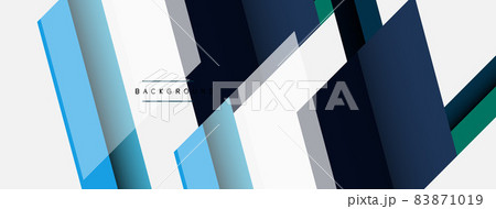 Vector background. Abstract overlapping color lines design with shadow effects. Illustration for wallpaper banner background or landing page 83871019