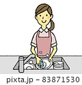 食器を洗う女性 83871530