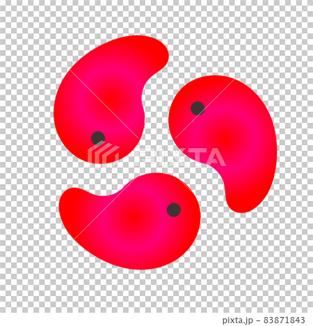 Circle of red magatama 2 illustration - Stock Illustration