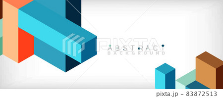 Abstract background. 3d cubes, cubic elements and blocks. Techno or business concept for wallpaper, banner, background, landing page 83872513