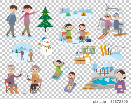 冬季休閒滑雪滑冰釣魚 冬季休閒滑雪滑冰釣魚 83872806