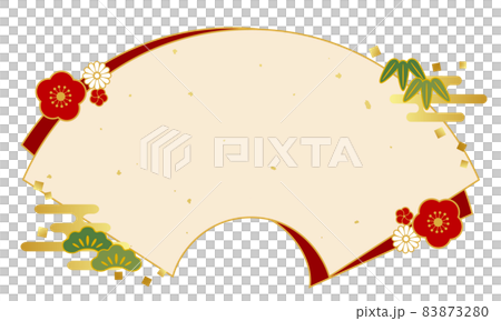 New Year's lucky charm and fan-shaped vector illustration background 83873280