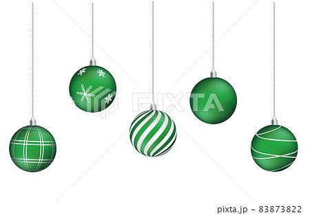 緑色のリアルなクリスマス飾り 緑色のリアルなクリスマス飾り 83873822