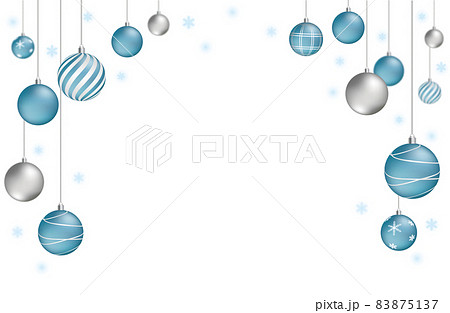 水色のクリスマスオーナメント 文字なし 水色のクリスマスオーナメント 文字なし 83875137