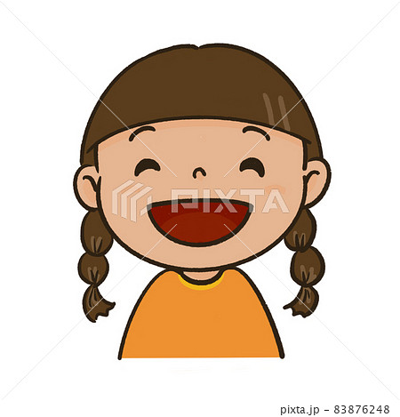 口を大きくあけて笑う女の子のイラスト素材 口を大きくあけて笑う女の子のイラスト素材