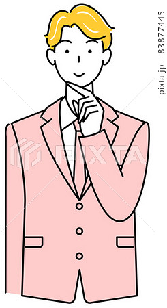 解決策を考えているスーツ姿の可愛いい男性 イラスト ベクター 解決策を考えているスーツ姿の可愛いい男性 イラスト ベクター 83877445