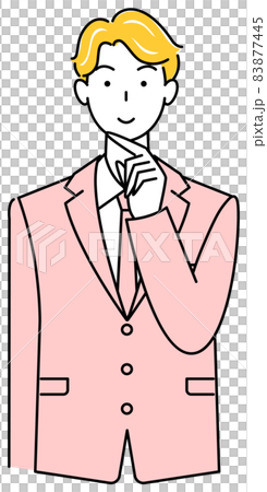 解決策を考えているスーツ姿の可愛いい男性 イラスト ベクター 解決策を考えているスーツ姿の可愛いい男性 イラスト ベクター 83877445