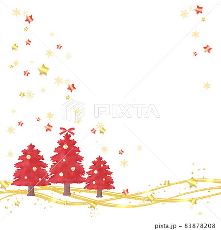 冬フレーム 赤と金のXmasツリー(正方形) 冬フレーム 赤と金のXmasツリー(正方形) 83878208