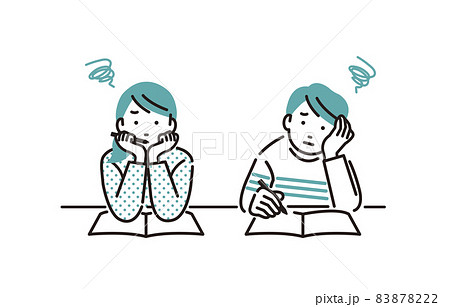 人物 勉強に苦戦している子供 人物 勉強に苦戦している子供 83878222