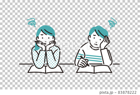 人物 勉強に苦戦している子供 人物 勉強に苦戦している子供 83878222