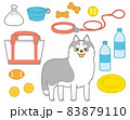 散歩するシベリアンハスキー 83879110