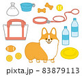 散歩するウェルッシュコーギー 83879113