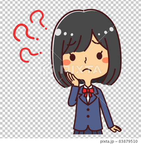 女學生疑惑？上身插畫素材 83879510