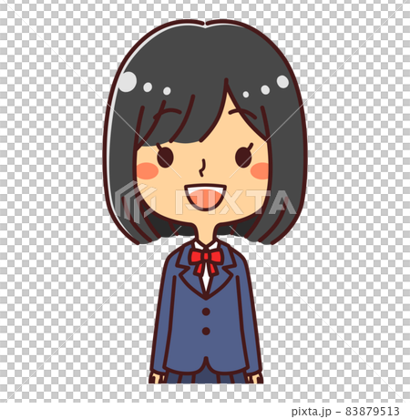 Female student smile upper body illustration material Female student smile upper body illustration material 83879513