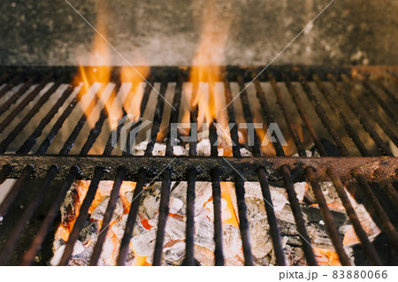 heavy fire grilling hot charcoal. High quality beautiful photo concept 83880066