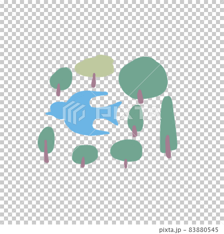 Blue bird flying over the forest 83880545