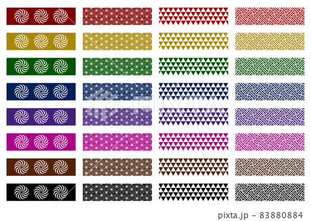 和柄のマスキングテープ 装飾イラスト素材 和柄のマスキングテープ 装飾イラスト素材 83880884