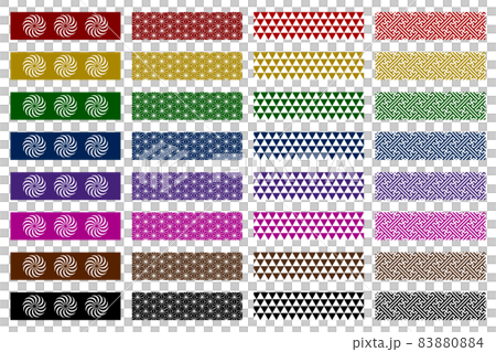 和柄のマスキングテープ 装飾イラスト素材 和柄のマスキングテープ 装飾イラスト素材 83880884