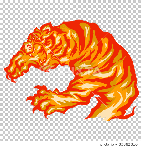 Attacking flame tiger Attacking flame tiger 83882810