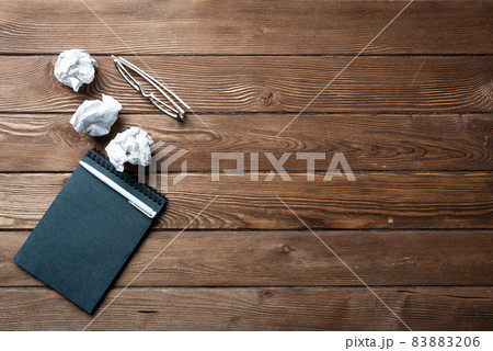 Top view of well organized home office workplace Top view of well organized home office workplace 83883206