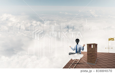 Concept of security and privacy protection with camera headed ma 83884070