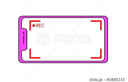 スマホで撮影横画面のrecフレーム ピンク のイラスト素材 5233