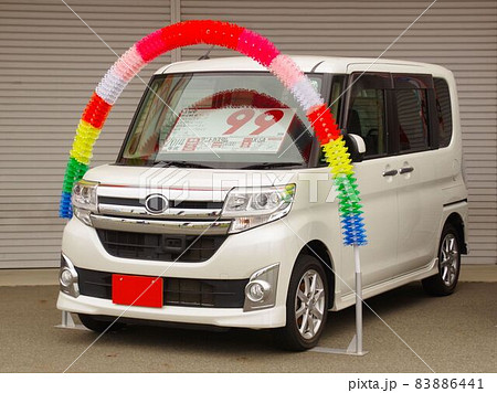 中古車イメージ　販売店に並ぶ軽自動車 83886441