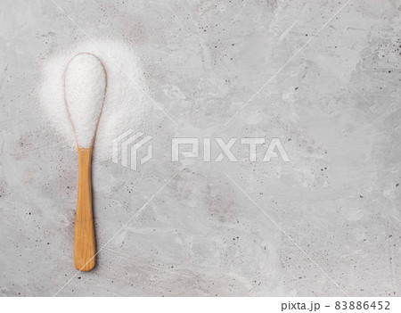 Scattered stevia sweetener without calories with caption 83886452