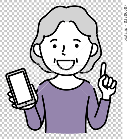 Senior woman operating a smartphone Senior woman operating a smartphone 83886687